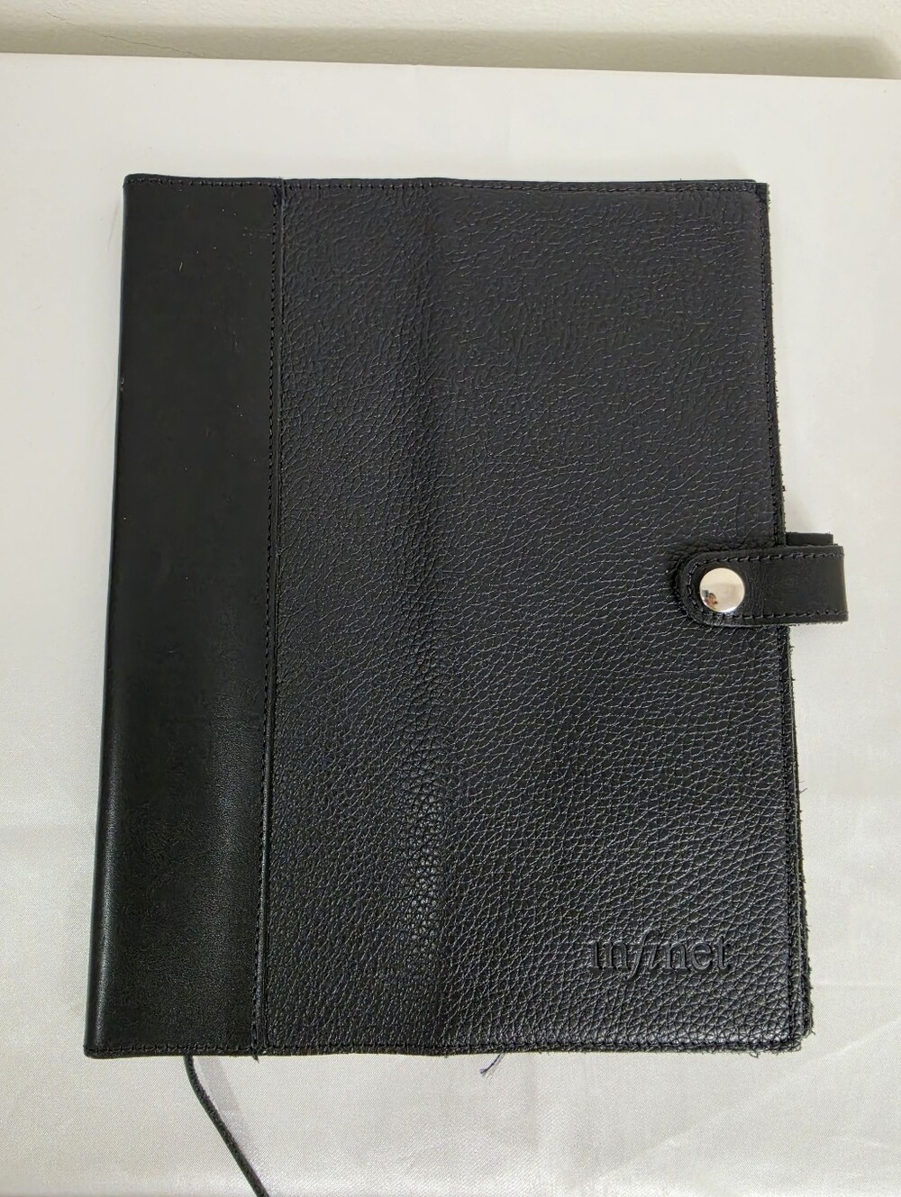 Roots Black Leather Portfolio Book Cover